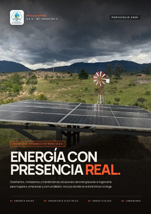 Portada del brochure de PROSOINPEN S.A.S.